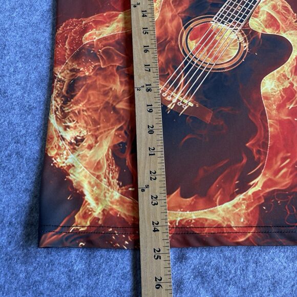 Flaming Guitar Shirt Adult Medium Black Short Sleeve Slinky Gamer Rock‎ Band - Picture 7 of 7